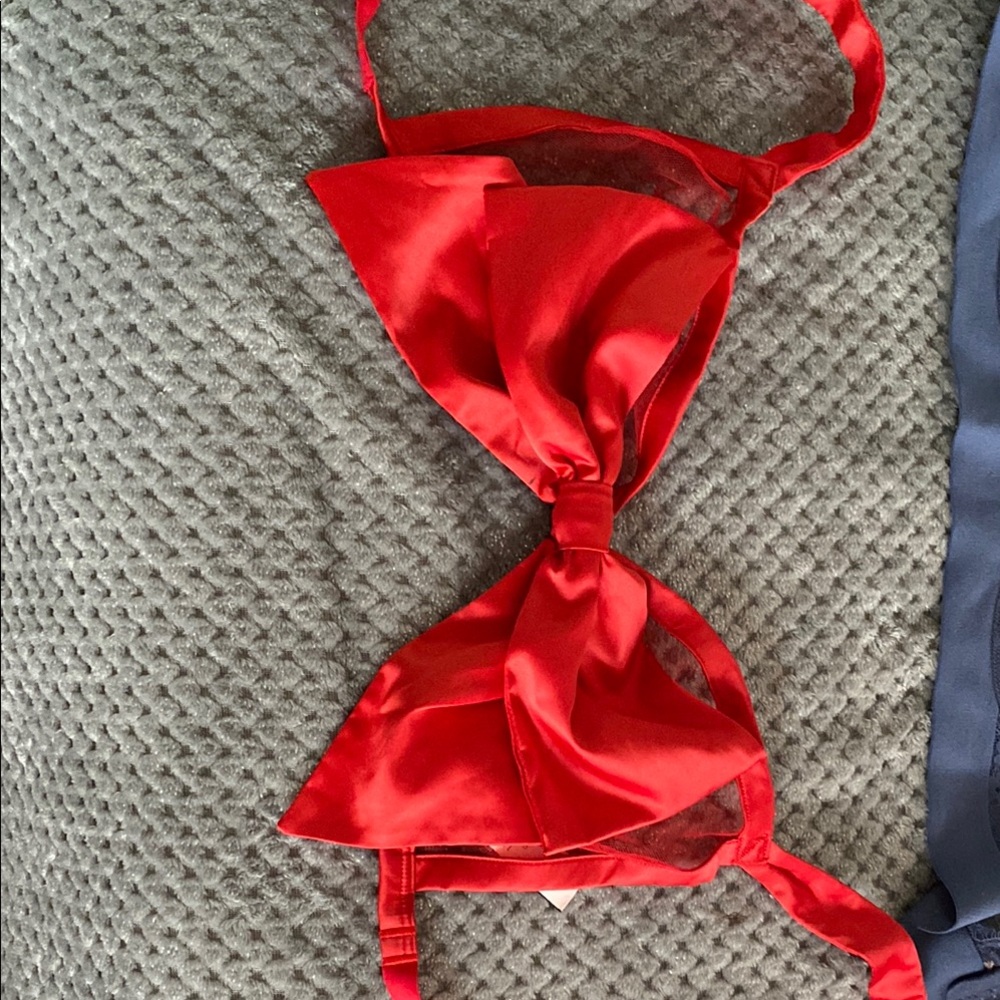 BRAND NEW Victoria's Secret Red Satin Bow Bra